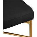 Meridian Rivage Black Durable Linen Textured Fabric Stool IMAGE 7