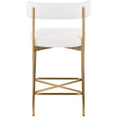  Color_Cream/ Gold -- Rivage Cream Linen Textured Fabric Upholstered Counter Stool IMAGE 2