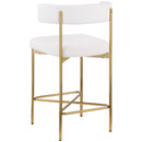  Color_Cream/ Gold -- Rivage Cream Linen Textured Fabric Upholstered Counter Stool IMAGE 6