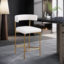  Color_Cream/ Gold -- Rivage Cream Linen Textured Fabric Upholstered Counter Stool IMAGE 8