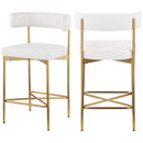  Color_Cream/ Gold -- Rivage Cream Linen Textured Fabric Upholstered Counter Stool IMAGE 9