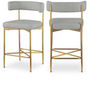  Color_Grey -- Rivage Grey Linen Textured Fabric Upholstered Counter Stool IMAGE 1
