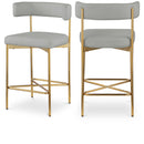 Meridian Rivage Light Grey Durable Linen Textured Fabric Stool IMAGE 1