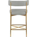 Meridian Rivage Light Grey Durable Linen Textured Fabric Stool IMAGE 2
