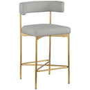  Color_Grey -- Rivage Grey Linen Textured Fabric Upholstered Counter Stool IMAGE 3
