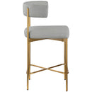 Color_Grey -- Rivage Grey Linen Textured Fabric Upholstered Counter Stool IMAGE 5