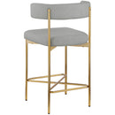  Color_Grey -- Rivage Grey Linen Textured Fabric Upholstered Counter Stool IMAGE 6