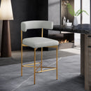  Color_Grey -- Rivage Grey Linen Textured Fabric Upholstered Counter Stool IMAGE 8