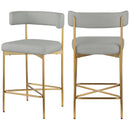  Color_Grey -- Rivage Grey Linen Textured Fabric Upholstered Counter Stool IMAGE 9