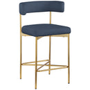  Color_Navy -- Rivage Navy Linen Textured Fabric Upholstered Counter Stool IMAGE 3