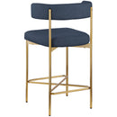  Color_Navy -- Rivage Navy Linen Textured Fabric Upholstered Counter Stool IMAGE 6