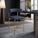  Color_Navy -- Rivage Navy Linen Textured Fabric Upholstered Counter Stool IMAGE 8
