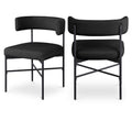  Color_Black -- Rivage Black Linen Textured Fabric Upholstered Dining Chair IMAGE 1