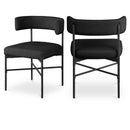  Color_Black -- Rivage Black Linen Textured Fabric Upholstered Dining Chair IMAGE 1