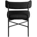  Color_Black -- Rivage Black Linen Textured Fabric Upholstered Dining Chair IMAGE 2