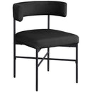 Color_Black -- Rivage Black Linen Textured Fabric Upholstered Dining Chair IMAGE 3