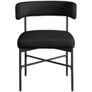  Color_Black -- Rivage Black Linen Textured Fabric Upholstered Dining Chair IMAGE 4
