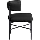  Color_Black -- Rivage Black Linen Textured Fabric Upholstered Dining Chair IMAGE 5