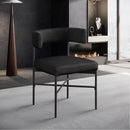  Color_Black -- Rivage Black Linen Textured Fabric Upholstered Dining Chair IMAGE 8