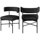  Color_Black -- Rivage Black Linen Textured Fabric Upholstered Dining Chair IMAGE 9