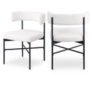  Color_Black/ Cream -- Rivage Cream Linen Textured Fabric Upholstered Dining Chair IMAGE 1