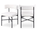 Meridian Rivage Cream Durable Linen Textured Fabric Dining Chair IMAGE 1