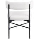  Color_Black/ Cream -- Rivage Cream Linen Textured Fabric Upholstered Dining Chair IMAGE 2