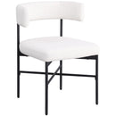  Color_Black/ Cream -- Rivage Cream Linen Textured Fabric Upholstered Dining Chair IMAGE 3