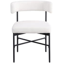  Color_Black/ Cream -- Rivage Cream Linen Textured Fabric Upholstered Dining Chair IMAGE 4