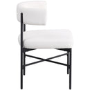  Color_Black/ Cream -- Rivage Cream Linen Textured Fabric Upholstered Dining Chair IMAGE 5