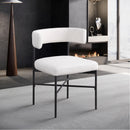 Color_Black/ Cream -- Rivage Cream Linen Textured Fabric Upholstered Dining Chair IMAGE 8