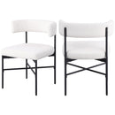  Color_Black/ Cream -- Rivage Cream Linen Textured Fabric Upholstered Dining Chair IMAGE 9