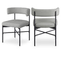  Color_Grey -- Rivage Grey Linen Textured Fabric Upholstered Dining Chair IMAGE 1