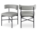  Color_Grey -- Rivage Grey Linen Textured Fabric Upholstered Dining Chair IMAGE 1