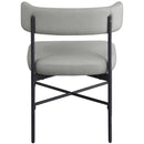  Color_Grey -- Rivage Grey Linen Textured Fabric Upholstered Dining Chair IMAGE 2