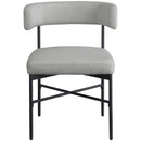  Color_Grey -- Rivage Grey Linen Textured Fabric Upholstered Dining Chair IMAGE 4