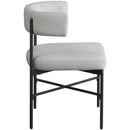  Color_Grey -- Rivage Grey Linen Textured Fabric Upholstered Dining Chair IMAGE 5