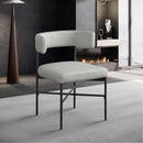 Color_Grey -- Rivage Grey Linen Textured Fabric Upholstered Dining Chair IMAGE 8