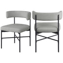  Color_Grey -- Rivage Grey Linen Textured Fabric Upholstered Dining Chair IMAGE 9