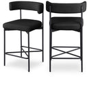 Meridian Rivage Black Durable Linen Textured Fabric Stool IMAGE 1