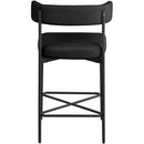  Color_Black -- Rivage Black Linen Textured Fabric Upholstered Counter Stool IMAGE 2