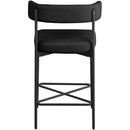 Meridian Rivage Black Durable Linen Textured Fabric Stool IMAGE 2