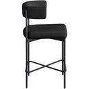  Color_Black -- Rivage Black Linen Textured Fabric Upholstered Counter Stool IMAGE 5