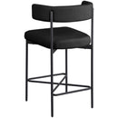  Color_Black -- Rivage Black Linen Textured Fabric Upholstered Counter Stool IMAGE 6