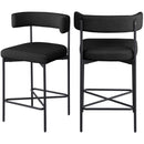 Color_Black -- Rivage Black Linen Textured Fabric Upholstered Counter Stool IMAGE 9