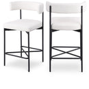  Color_Black/ Cream -- Rivage Cream Linen Textured Fabric Upholstered Counter Stool IMAGE 1
