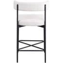  Color_Black/ Cream -- Rivage Cream Linen Textured Fabric Upholstered Counter Stool IMAGE 2