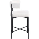  Color_Black/ Cream -- Rivage Cream Linen Textured Fabric Upholstered Counter Stool IMAGE 5