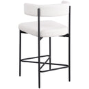  Color_Black/ Cream -- Rivage Cream Linen Textured Fabric Upholstered Counter Stool IMAGE 6