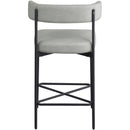  Color_Grey -- Rivage Grey Linen Textured Fabric Upholstered Counter Stool IMAGE 2
